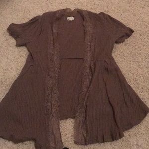Short sleeves Brown cardigan